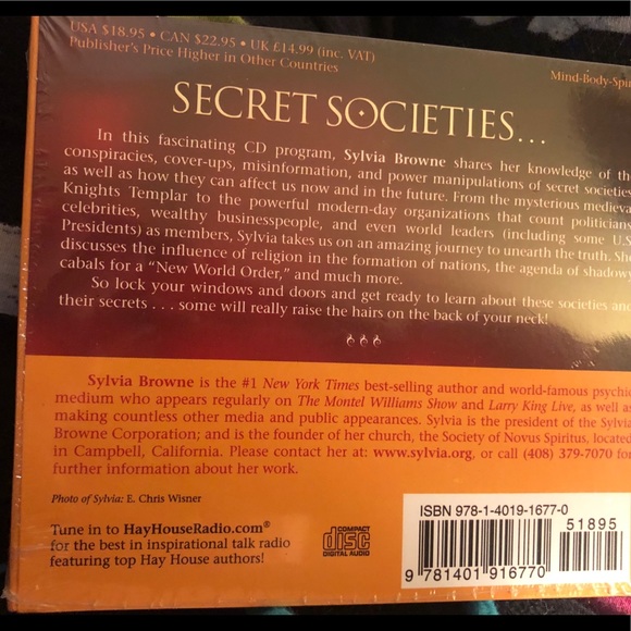#18 Sylvia Browne Secret Societies 2 CD Set sealed - Picture 2 of 2